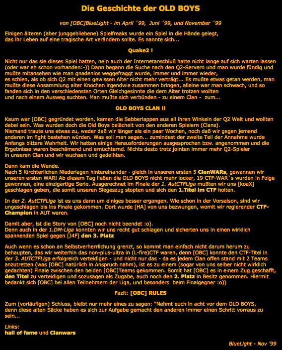 Die Geschichte der OLD BOYS