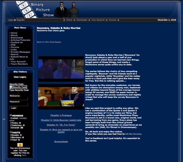 Bouncers, Kebabs &amp; Ruby Murries Machinima that chews glass